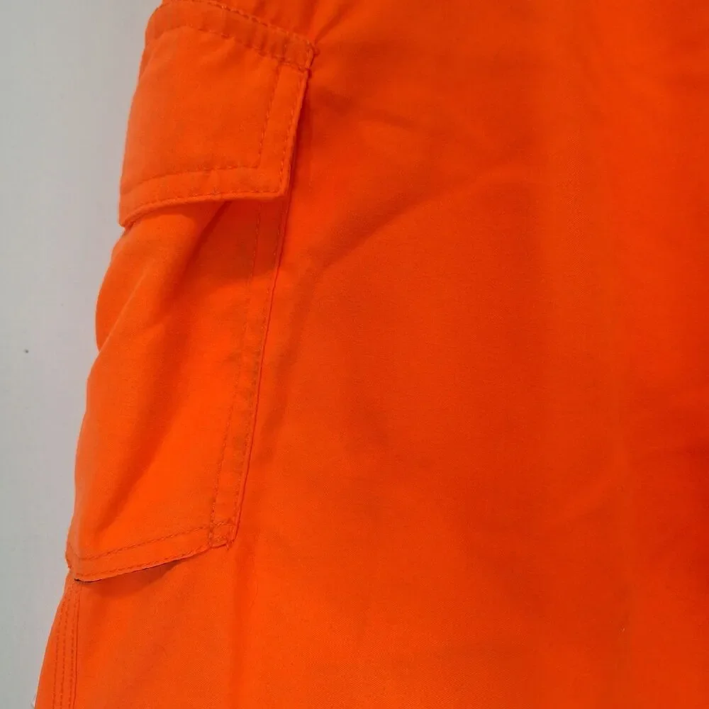 Ron Jon Surf Shop Men's Swimming Trunks Bright Orange, Secure Pockets Size 32